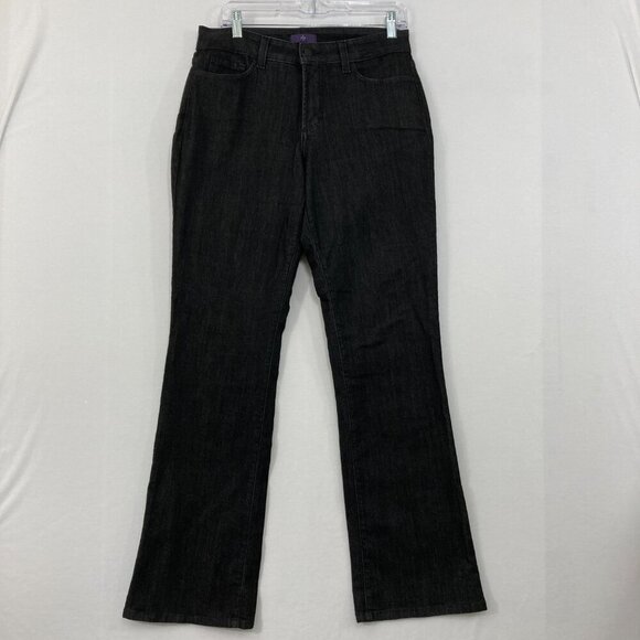 NYDJ size 10 Black/Gray Mid Rise Bootcut Jeans - Picture 1 of 11